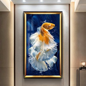 심스타 실십자수 도안 세트 황금 물고기 돈 복들어오는 자수 패키지 실크실, [일반실 3가닥 자수] 50×90CM, 1개