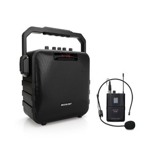 MEGALINE MGP-2009D 200W 강의용무선마이크 충전식앰프 이동식 휴대용 포터블엠프, 본체 헤드셋마이크