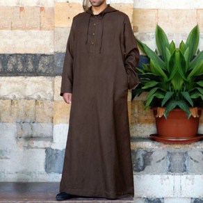 Muslim Fashion Men Hooded Shirt Robe Dubai Kaftan Dress Arabic Pakistan Islami [S00103671]