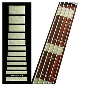 Jockomo Jazz Bass Block (Aged White Pearl) 5 String Base Inlay Sticker