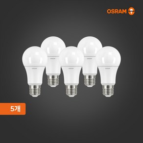 오스람 LED 전구 벌브 5개 묶음 8W 10.5W 13.5W 18W 플리커프리, 18W 주광색(형광등색)865 5개