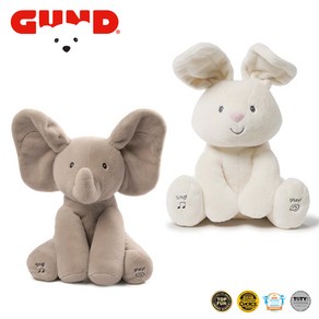 GUND 건드 까꿍 코끼리 & 토끼 노래하는 애착인형, 1개