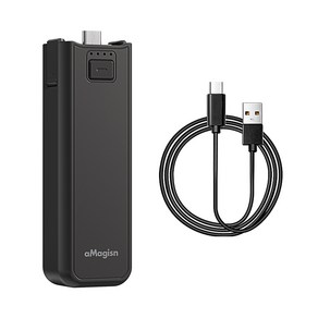 AMagisn 배터리 핸들 4500mAh 14 인치 스레드 포트 예약 촬영 시간 연장 휴대용 DJI Osmo Pocket 3 호환, 01 Battey Handle, 1개