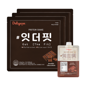 델리스푼 단백질 쉐이크 잇더핏 더블초코맛, 40g, 21개
