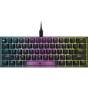 Cosai K65 RGB MINI 60% 기계식 게임 키보드(사용자 정의 가능한 키 단위 백라이트 CHERRY MX 속도 스위치 분리 USB Type-C 케이블 AXON, CHERRY MX SPEED Switches, Black