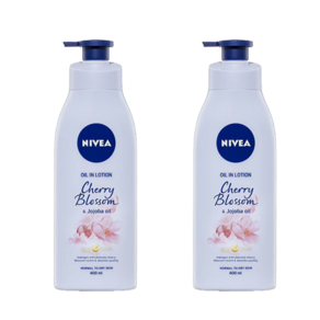 니베아 체리블러썸 호호바오일 바디로션 Nivea Chey Blossom & Jojoba Oil Infused Body Lotion, 2개, 400ml