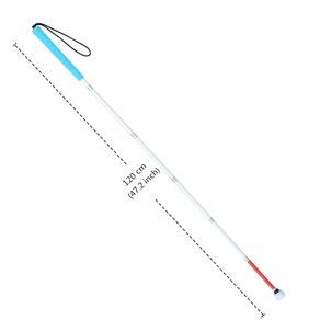 120cm -155cm 파란색 손잡이가 있는 6단 알루미늄 블라인드 지팡이 반사 빨간색 맹인용 접이식 지팡이, 120cm(47.2인치), 1개