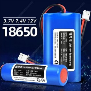 3.7v 7.4v 대용량 18650 리튬배터리 팩 충전식 배터리, 2.0플러그 3.7V 1800mAh, Fee