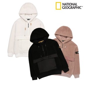 [정품] 내셔널지오그래픽 후드티 N214UHD120 남여공용 차퍼 우븐 믹스 FLEECE 뽀글이 Hoody