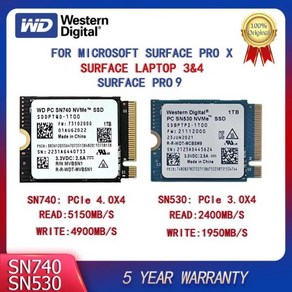 웨스턴 디지털 WD 서피스 프로 X 노트북 3 9 용 2230 SSD 1TB 512GB NVMe SN740 SN530 M.2, 01 SN530 256GB, 1개