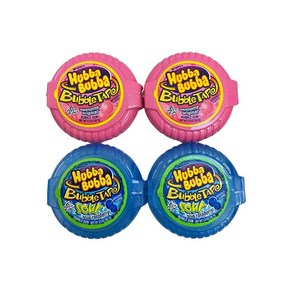 Hubba Bubba 후바부바 오리지널 버블 테이프 앤 블루 라즈베리 버블 테이프 4개입, 4개, 56.7g