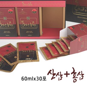 천년정성 산삼 배양근 가족건강 산삼 플러스 홍삼 명절선물, 60ml, 30개