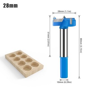 힌지 보링 포스너 드릴 비트 구멍 톱 커터 텅스텐 카바이드 목공 플라스틱 합판용 16-50mm, 28mm, 1개