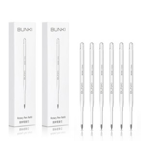 빈티지 표지판 BUNKI 금속 사인 펜 볼펜 0.5mm 젤 PREMEC 스무스 스위스 리필 블랙 잉크 사무실 학교 필기 BK0100, [01] Black, [06] 6Refill, 1개