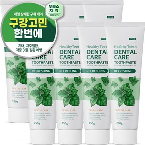 쉼표365 구취케어 대용량 치약 250g x 8개입 잇몸케어 무불소 입냄새제거 치태제거, 8개