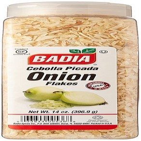 14 Ounce (Pack of 1) Badia Onion Flakes 14 oz 14온스(1팩) 바디아 양파 플레이크 14온스, 396g, 1개