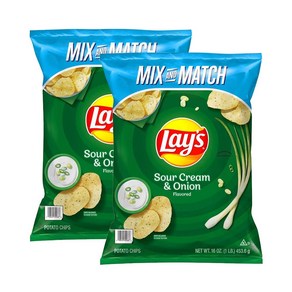 Lays 레이즈 포테이토칩 감자칩 사워크림 어니언 454g 2개