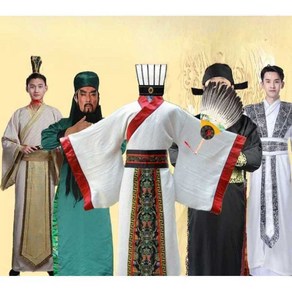 삼국지 의상 무대 코스튬 연극 사극 복장 코스프레, 여성 블루 S (키 155-160cm)