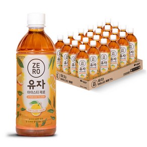 맥널티 유자 아이스티 제로 500ml 24개(한정특가 : 소비기한 25년09월10일), 500ml × 24개, 24개