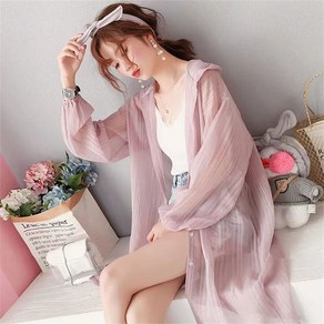 besteffie 여성용 롱 가디건 봄여름 간절기 얇은 자외선 차단 긴팔 오픈프론트 단톤 여자 데일리 코디 필수템 K32