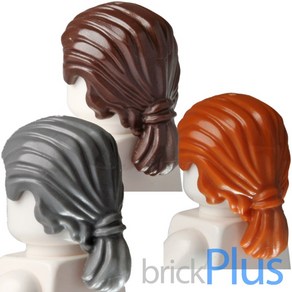 레고 헤어 남자 꽁지머리 Minifig Hai Swept Back with Shot Ponytail 95226, 다크탄, 1개