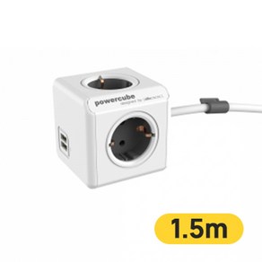 파워존 파워큐브 4000w 고용량 멀티탭 4구 USB 1.5m 그레이 16A