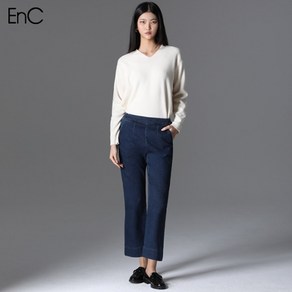 ENC [EnC] 뒷밴딩 와이드 데님 팬츠