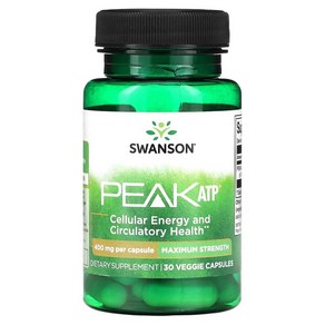 스완슨 Peak ATP 멕시멈 스트렝스 400mg 30 베지캡슐, 1개, 30정