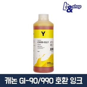 캐논 GI-90 GI-990 G1910 G2910 G3910 G7090 프린터 호환 무한 리필 잉크테크 잉크, C0090 노란색 염료(DYE) 1L, 1개