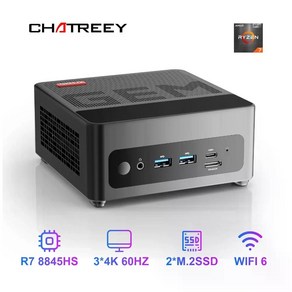 Chateey GEM 미니PC 게임용 컴퓨터 R7 8845HS 780M R9 6900HX 680M, EU, NO RAM NO Stoage