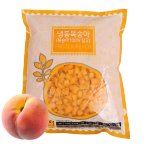 푸드야식품 냉동 복숭아 다이스 3kg, 1kg x 3봉 + 드라이아이스 2개, 1개