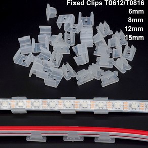 6mm 8mm 12mm 15mm 네온 LED 스트립 고정 클립 홀더 커넥터 액세서리 2835 네온 라이트 고정 유연한 COB 버클, 5pcs, 5개