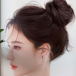 파인스 볼륨업 똥머리 올림머리 가발, 라이트브라운, 1개