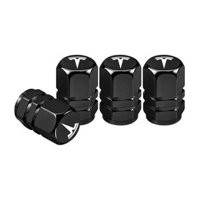 4Pcs Metal Alloy Ca Tie Valve Stem Cove Wheel Dustpoof Caps Fo Tesla Model 3 Model S Model X Mo, 03 C - Black, 한개옵션1