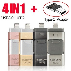 OTG usb 아이폰 7 플래시 드라이브 i패드 미니 펜 8 기가 바이트 16 64 128 pendive 32 memoia 셀 스틱, 08 1GB_02 Rose Gold, 1개