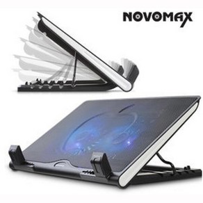 NOVOMAX 노트북 쿨링패드 노트북 냉각쿨러 LED 거치대, 노보맥스 노트북쿨러 NM-NC3300, 1개