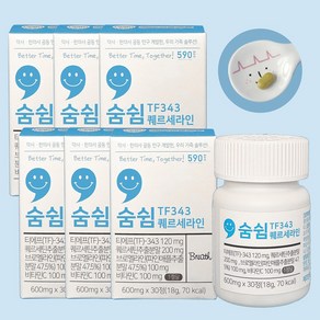 숨쉼 TF343 퀘르세라인 어린이 퀘르세틴 브로멜라인 비타민C 성균관대 특허성분, 6개, 30정