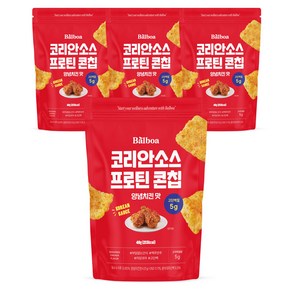 발보아 저당 프로틴 콘칩 양념치킨맛, 4개, 40g