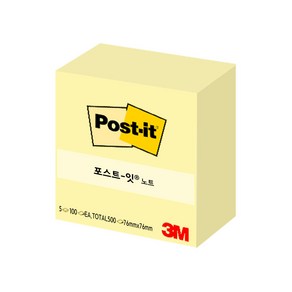 3M 포스트잇 654-5cy 76x76mm 500매 메모지, 단품