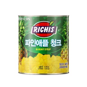 (주)동서 리치스 파인애플 청크, 3kg, 5개