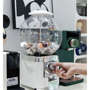 라슈에뜨 커피캡슐 뽑기기계 머신 캡슐 보관함 인테리어 집들이 홈카페 소품 디스펜서, 화이트, 1개