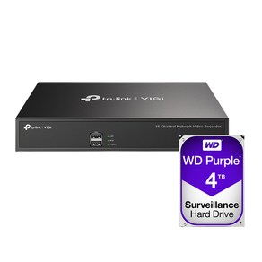 티피링크 VIGI NVR1016H＋4TB HDD 16채널 CCTV NVR 녹화기 세트, 1개