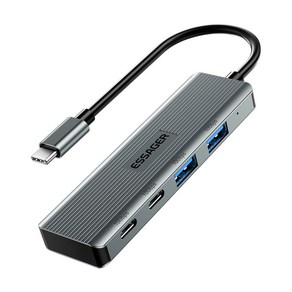 Essage USB 3.2 4포트 멀티 허브, 2C2A, 그레이, 1개