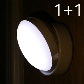 [1+1]360도 무선 센서등 LED 현관 센서 등 붙이는 자석 조명 모션 동작 감지 스마트 계단 주방 부착 건전지형, 2개, 화이트(건전지형)