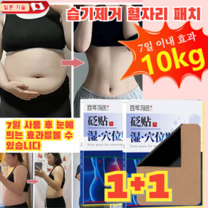 1+1 습기제거 혈자리 패치 다이어트 패치 한방 건강 치습 혈자리 패치, 6매/박스*2, 6장