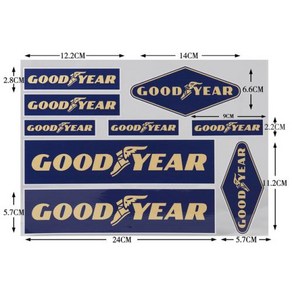 오토바이스티커 휠 스티커 반사 GOODYEAR 타이어 사인 자동차 데칼 비닐 그래픽 세트 접착 키트 액세서리 9 개, 1) 001-Reflective, 1개