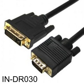 인네트 DVI TO RGB 변환 모니터 연결선 3M IN-DR030, DVI-I 듀얼(24+5) to RGB (VGA)케이블 3M IN-DR030, 1개