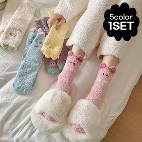 루세로 여성 수면양말 귀여운 데일리 양말 5P