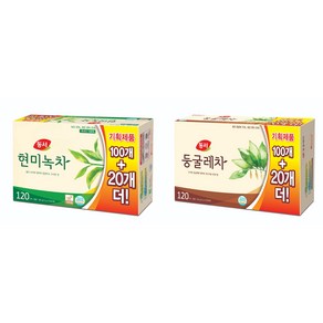 동서 현미녹차 120T + 둥굴레차 120T, 120개입, 2개