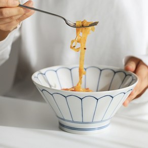 일본그릇 키라리 삼각면기 15가지 도자기 우동 짬뽕 덮밥, 1개